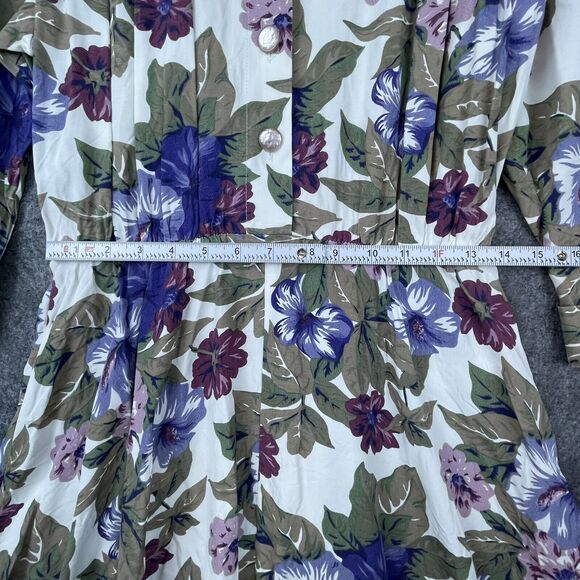 Vintage S L Petites Dress Womens 12 Collar Structured Prairie Cottage Secretary - Picture 3 of 7